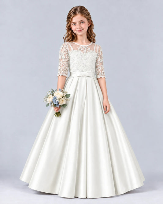 Ivory Ball Gown Junior Bridesmaid Dress Front