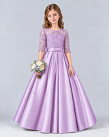 Lilac Ball Gown Junior Bridesmaid Dress Front
