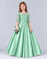 Mint Green Ball Gown Junior Bridesmaid Dress Front