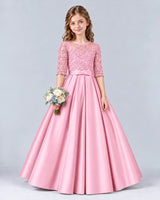 Pink Ball Gown Junior Bridesmaid Dress Front