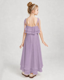 Wisteria Chiffon A-line Junior Bridesmaid Dress Back View