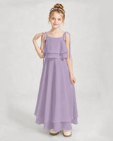 Wisteria Chiffon A-line Junior Bridesmaid Dress Front View