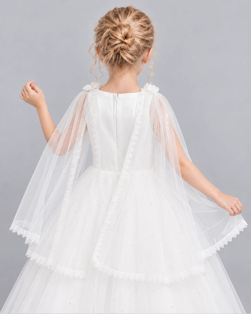 Ivory Ball Gown Flower Girl Dress Back_Detail [Shared]