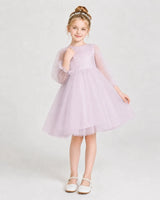 Blush Pink Tulle A-Line Dress Girls Formal Dresses
