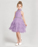 Wisteria Tulle Halter A-Line Girls Formal Dresses Side View