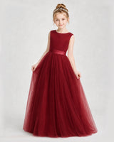Windred Satin and Tulle A-Line Dress Girls Formal Dresses Front View