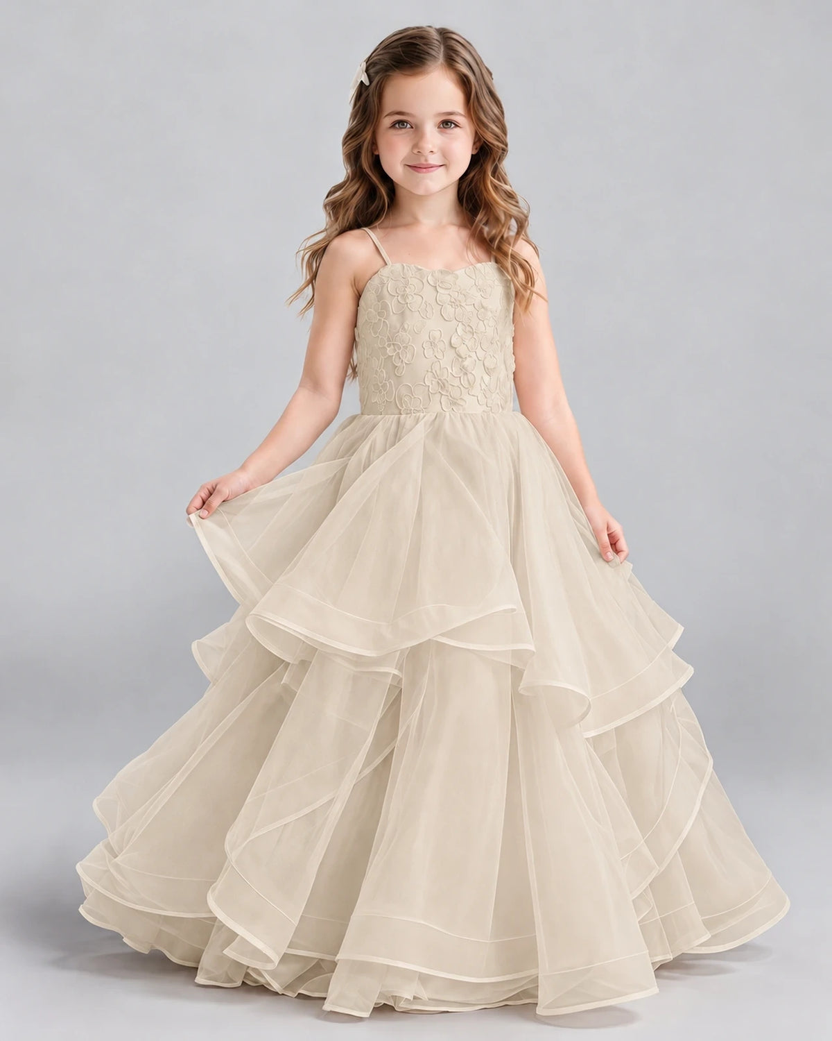 Champagne Ball Gown First Communion Dress Front