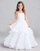 White Ball Gown First Communion Dress Front