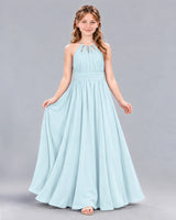 Baby Blue A-line Junior Bridesmaid Dress Front