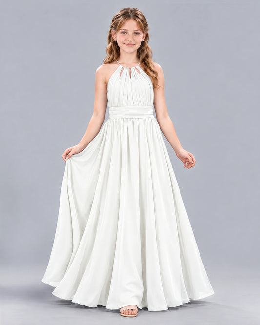 Ivory A-line Junior Bridesmaid Dress Front