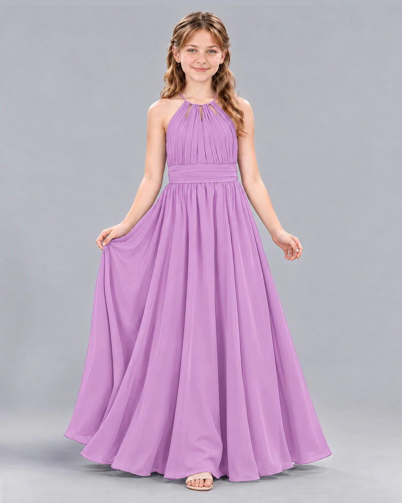 Lilac A-line Junior Bridesmaid Dress Front