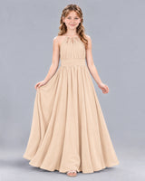 Peach A-line Junior Bridesmaid Dress Front