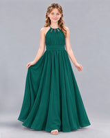 Peacock A-line Junior Bridesmaid Dress Front