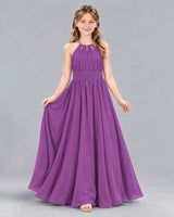 Purple A-line Junior Bridesmaid Dress Front