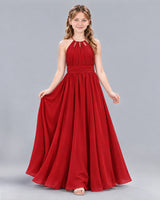 Red A-line Junior Bridesmaid Dress Front