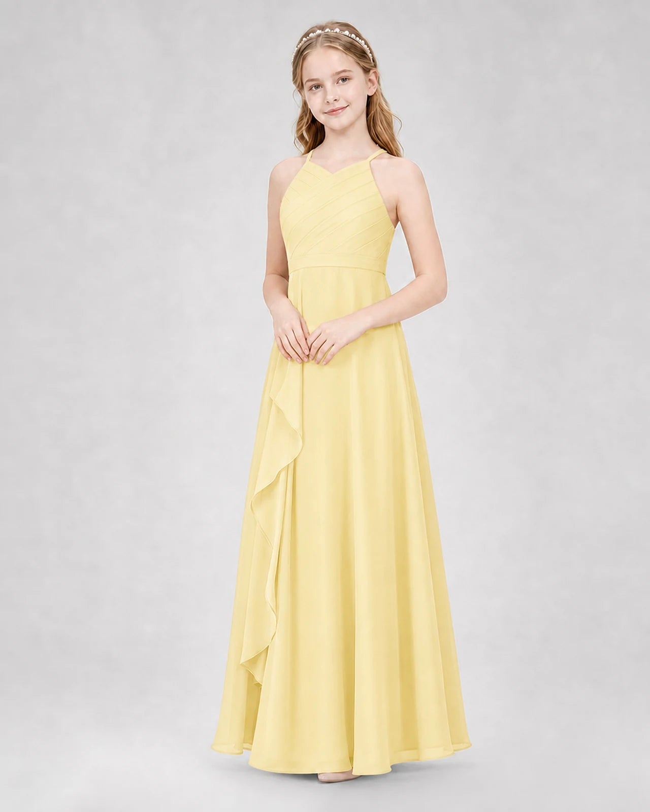Daffodil A-line Junior Bridesmaid Dresses Side