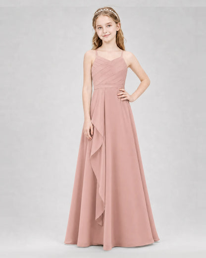 Dusty Rose A-line Junior Bridesmaid Dresses Front