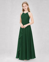 Emerald Green A-line Junior Bridesmaid Dresses Side