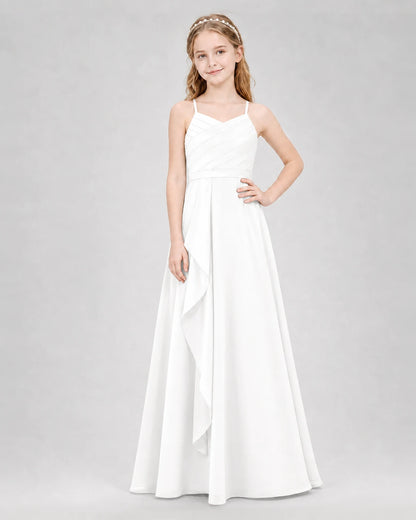 Ivory A-line Junior Bridesmaid Dresses Front