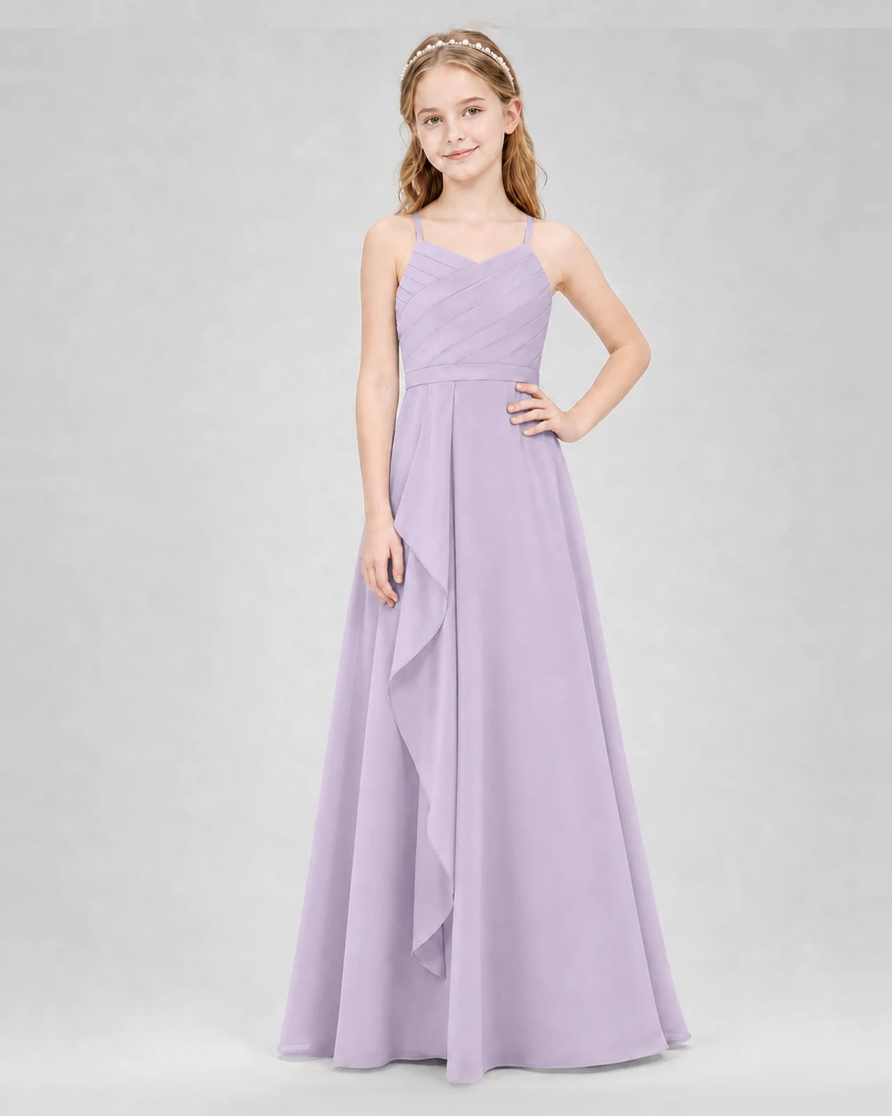 Lavender A-line Junior Bridesmaid Dresses Front