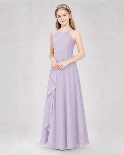Lavender A-line Junior Bridesmaid Dresses Side