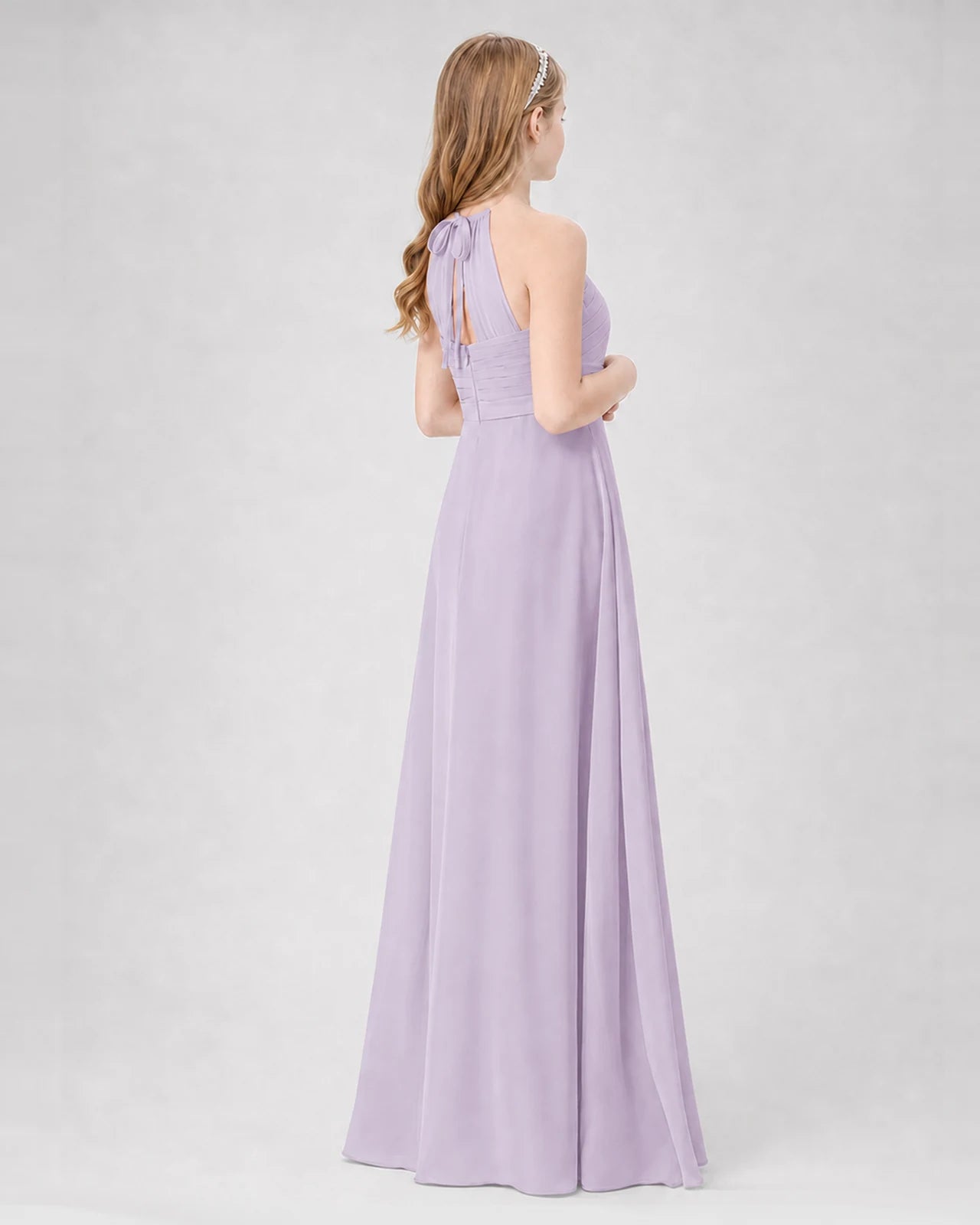 Lavender A-line Junior Bridesmaid Dresses Back