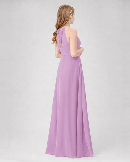 Lilac A-line Junior Bridesmaid Dresses Back
