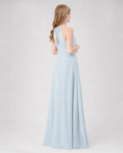 Mist A-line Junior Bridesmaid Dresses Back