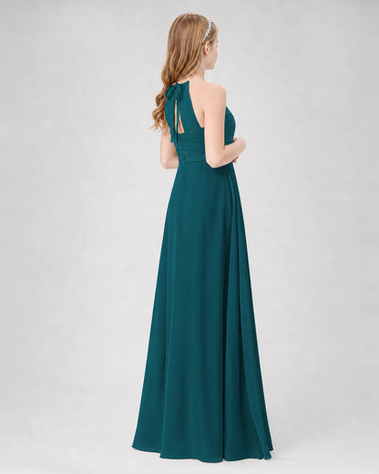 Peacock A-line Junior Bridesmaid Dresses Back