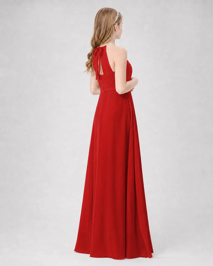 Red A-line Junior Bridesmaid Dresses Back