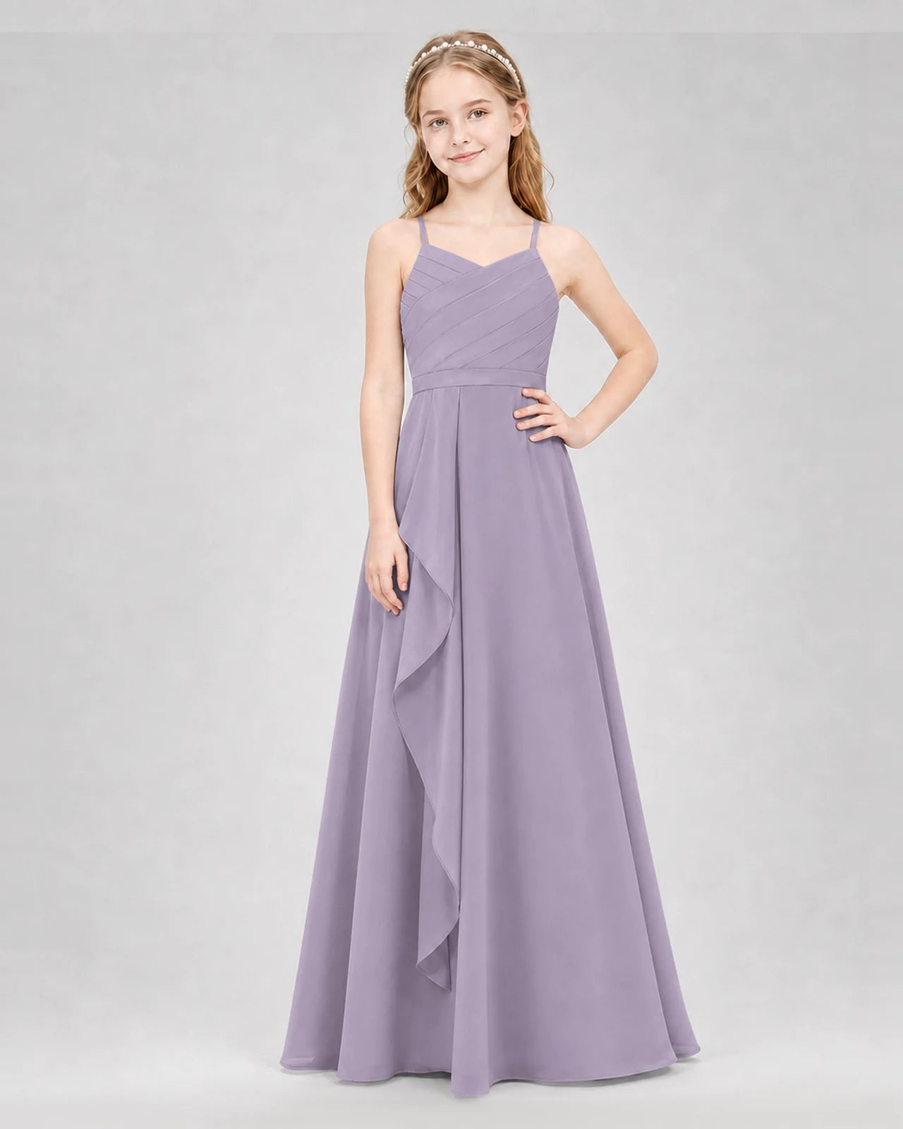 Wisteria A-line Junior Bridesmaid Dresses Front