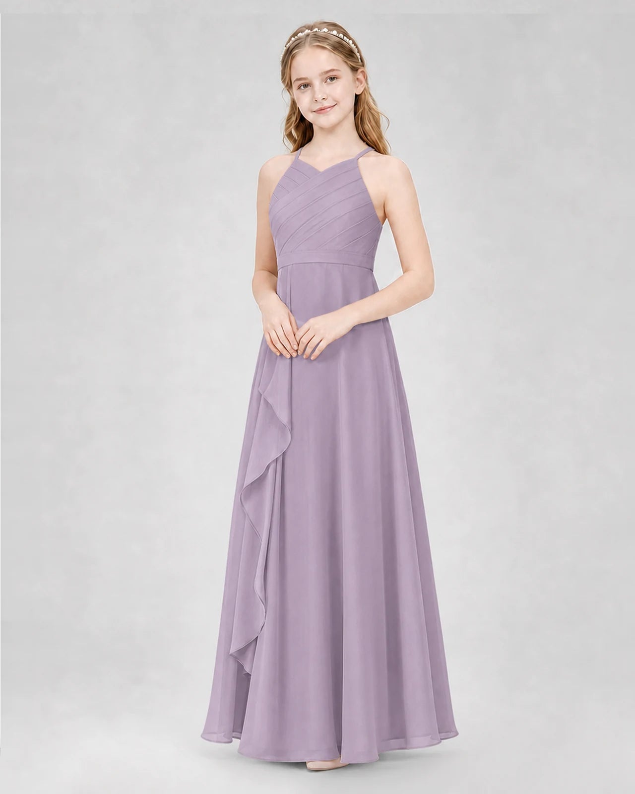 Wisteria A-line Junior Bridesmaid Dresses Side