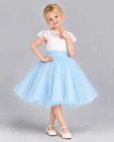Baby Blue Ball Gown Girls Formal Dress Front