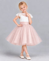 Blush Pink Ball Gown Girls Formal Dress Front