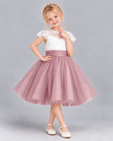 Dusty Rose Ball Gown Girls Formal Dress Front
