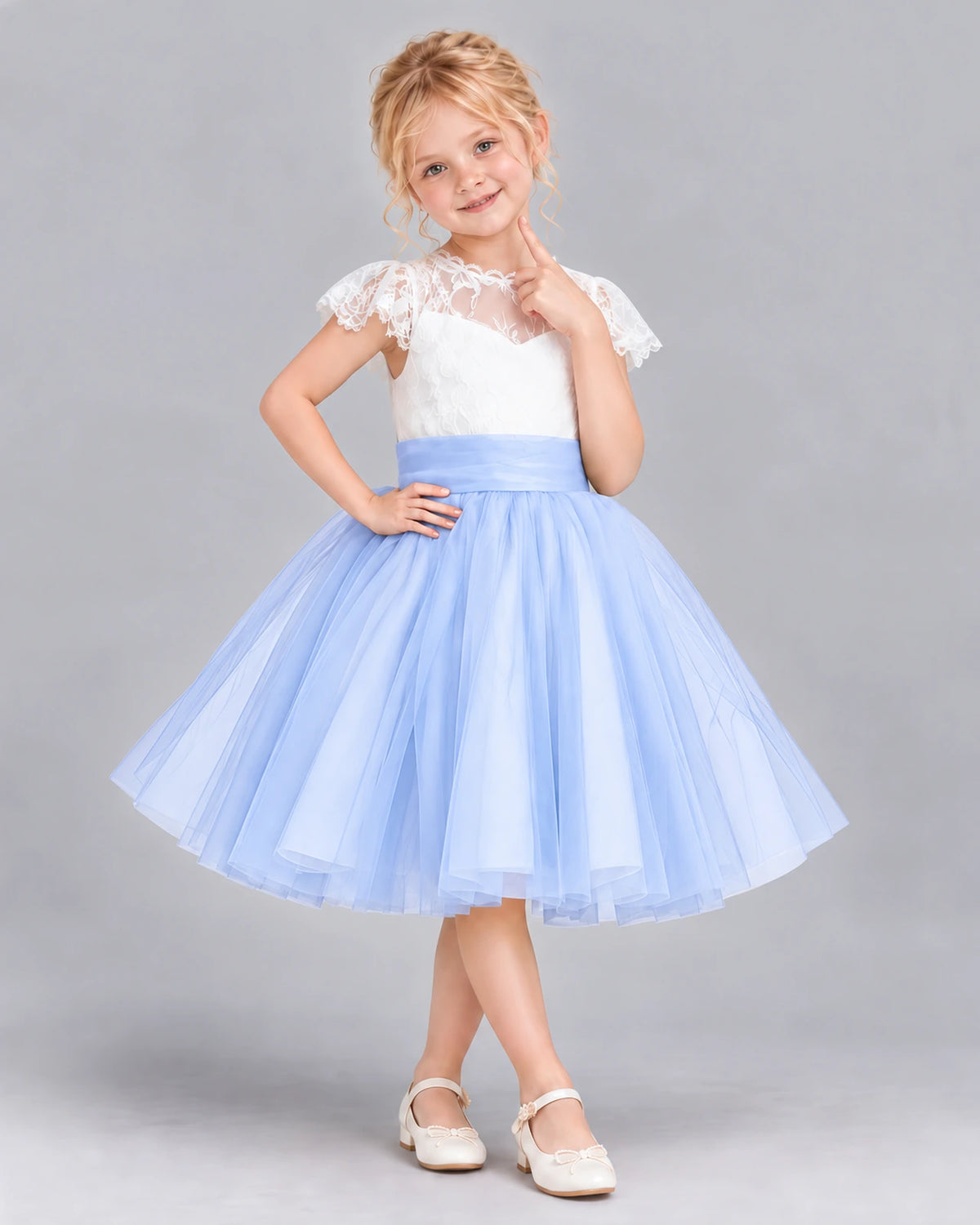 Lavender Ball Gown Girls Formal Dress Front