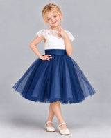 Navy Blue Ball Gown Girls Formal Dress Front