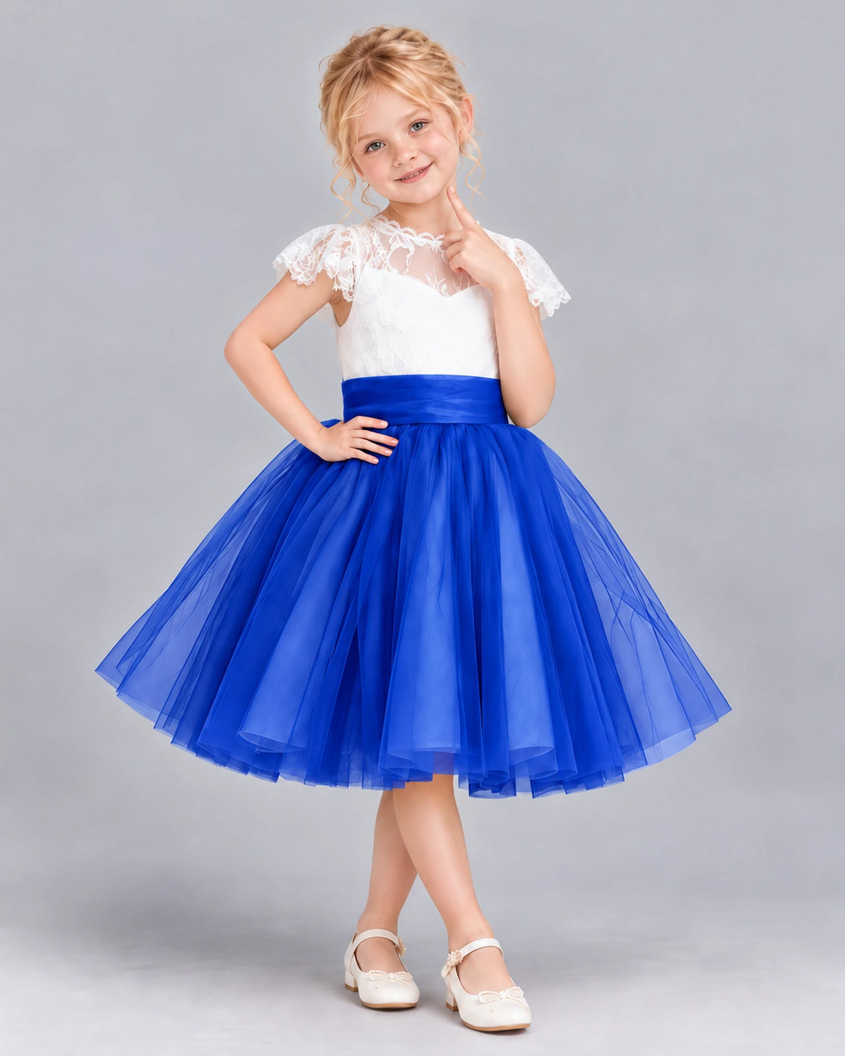 Royal Blue Ball Gown Girls Formal Dress Front