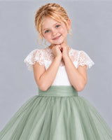 Sage Green Ball Gown Girls Formal Dress Detail [Shared]