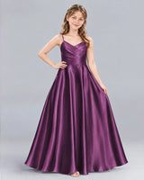 Grape A-line Junior Bridesmaid Dress Front