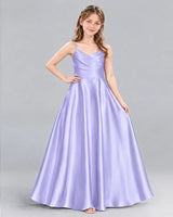 Lavender A-line Junior Bridesmaid Dress Front