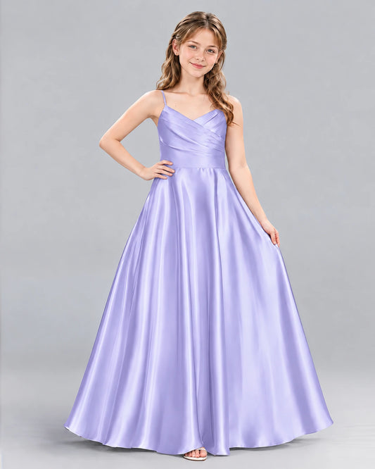 Lavender A-line Junior Bridesmaid Dress Front