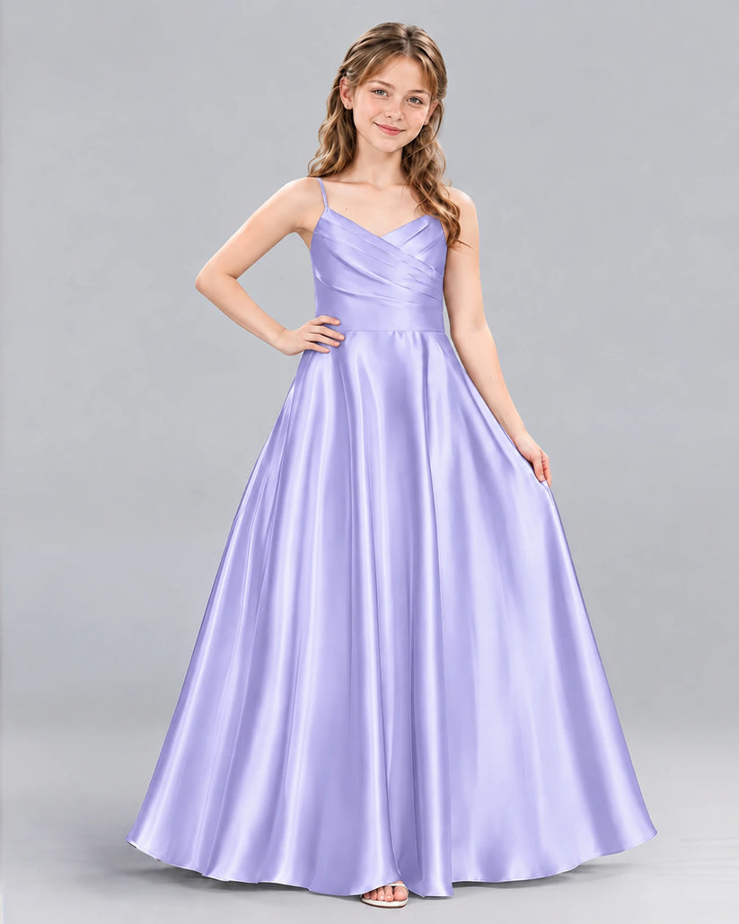Lavender A-line Junior Bridesmaid Dress Front