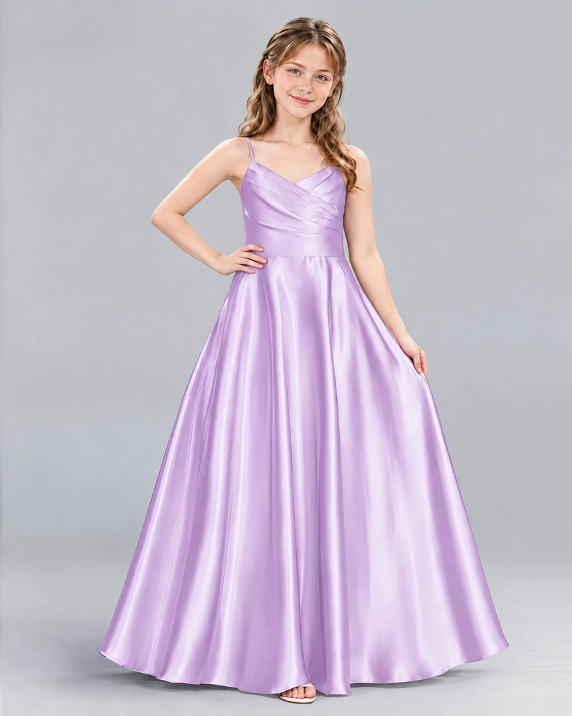 Lilac A-line Junior Bridesmaid Dress Front
