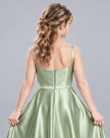 Sage Green A-line Junior Bridesmaid Dress Back_Detail [Shared]