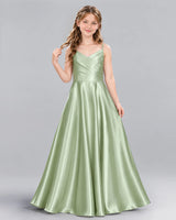 Sage Green A-line Junior Bridesmaid Dress Pose [Shared]