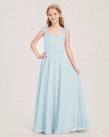 Baby Blue Ball Gown Junior Bridesmaid Dress Front