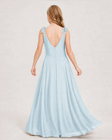 Baby Blue Ball Gown Junior Bridesmaid Dress Back