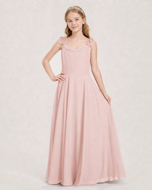 Blush Pink Ball Gown Junior Bridesmaid Dress Front