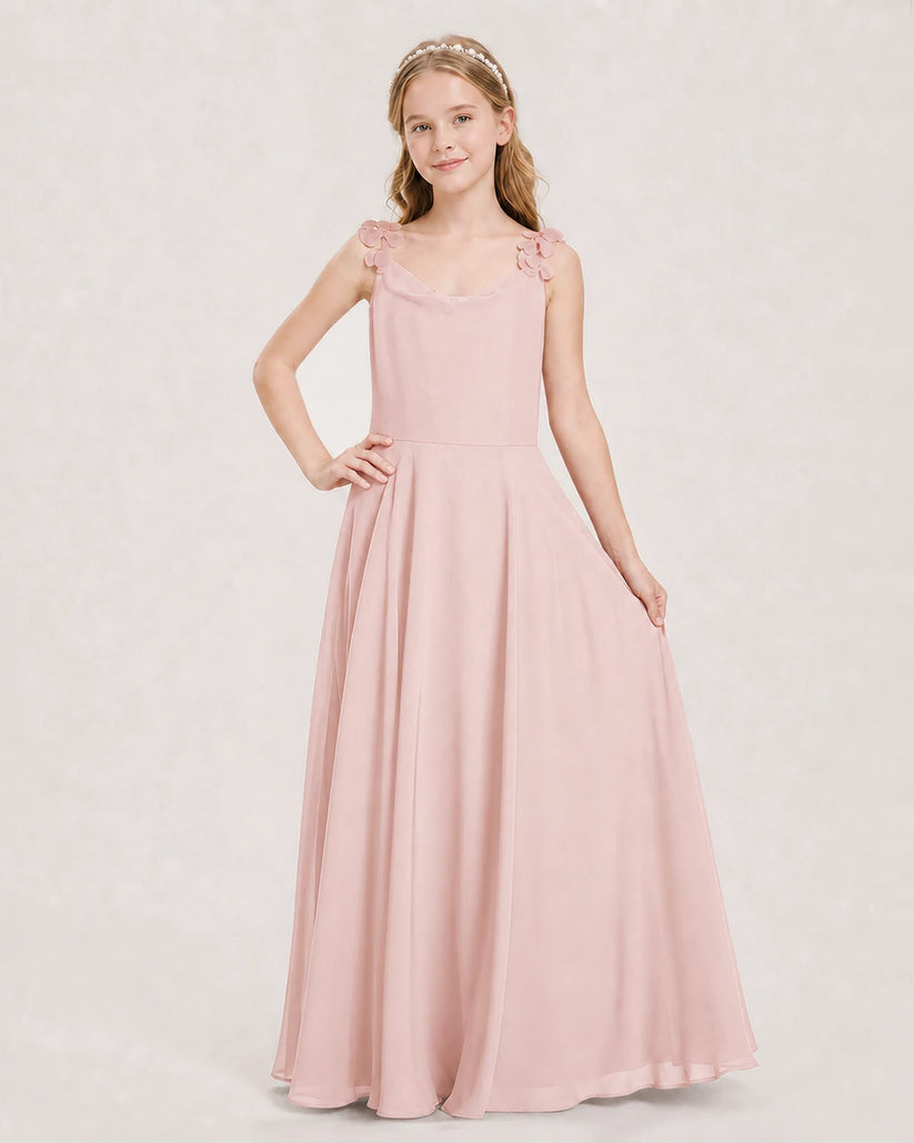 Blush Pink Ball Gown Junior Bridesmaid Dress Front